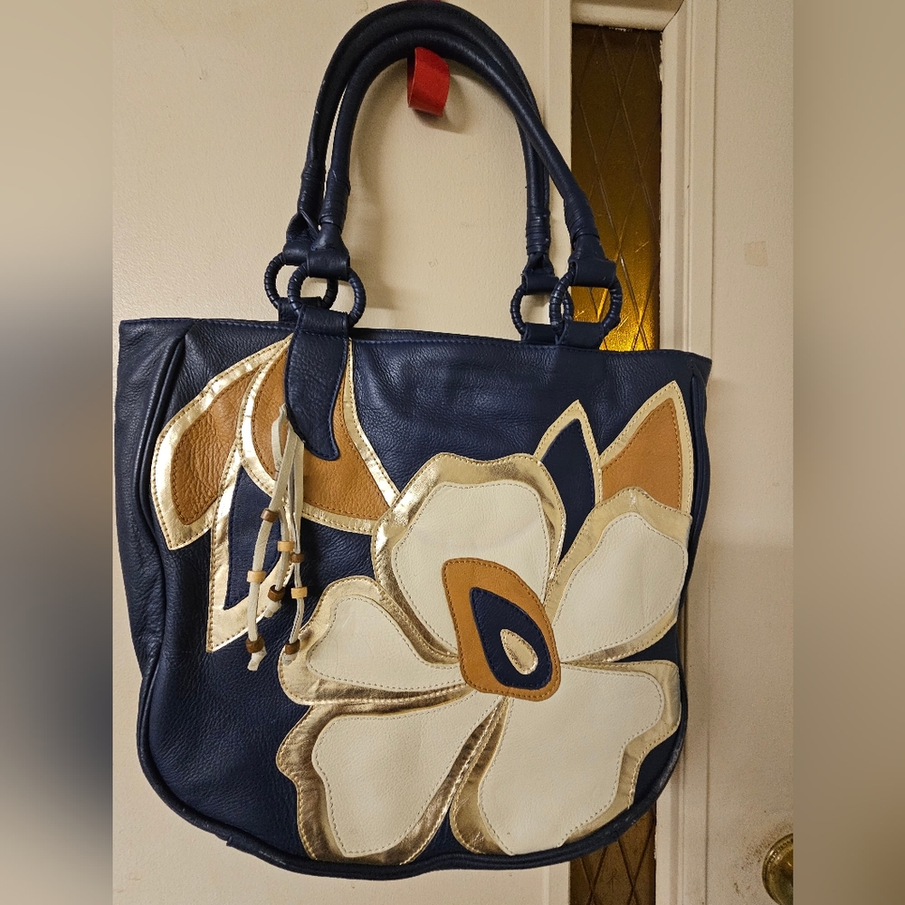 Frosting by Mary Norton blue floral satchel